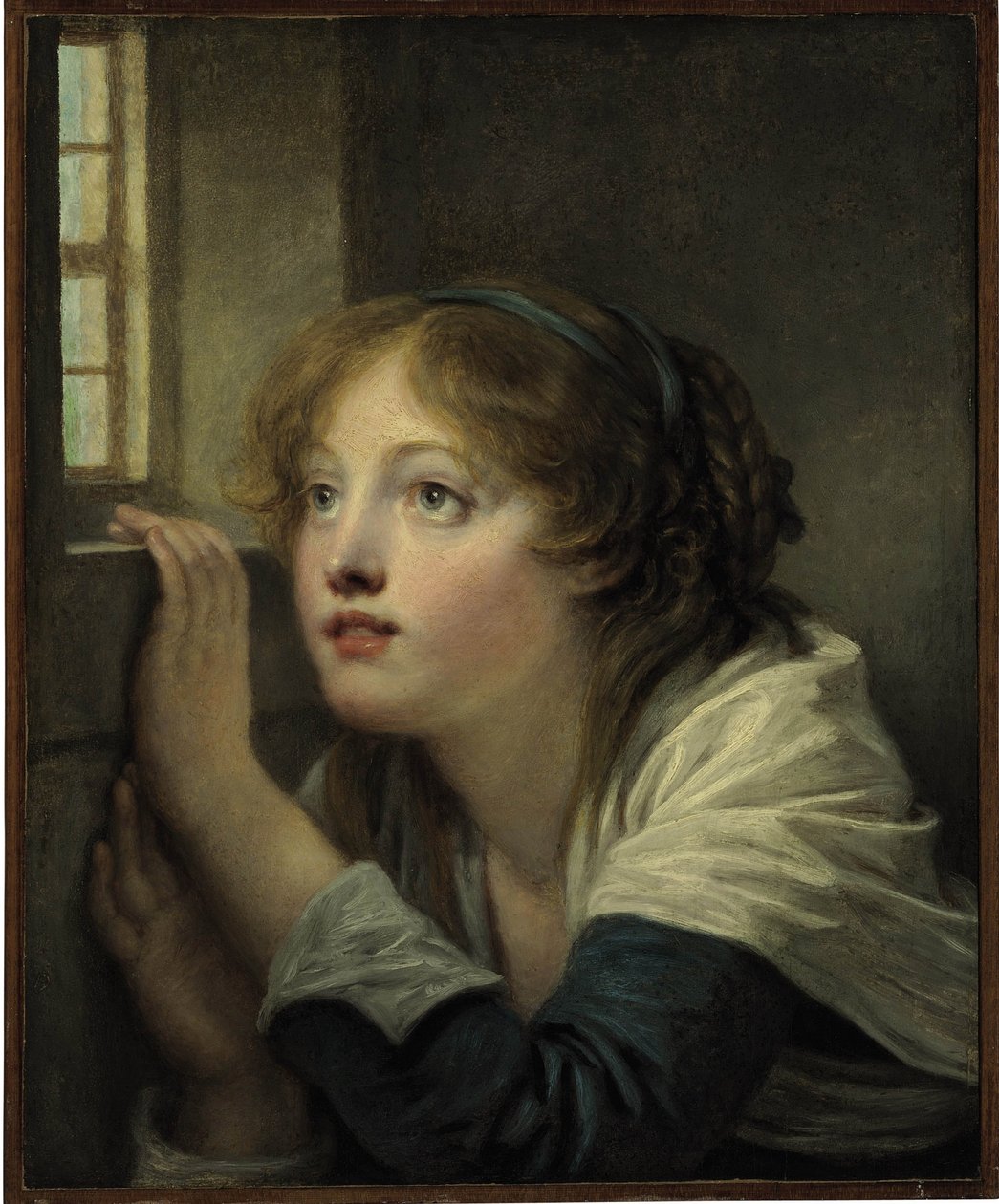 Young Girl at a Window by Jean Baptiste Greuze