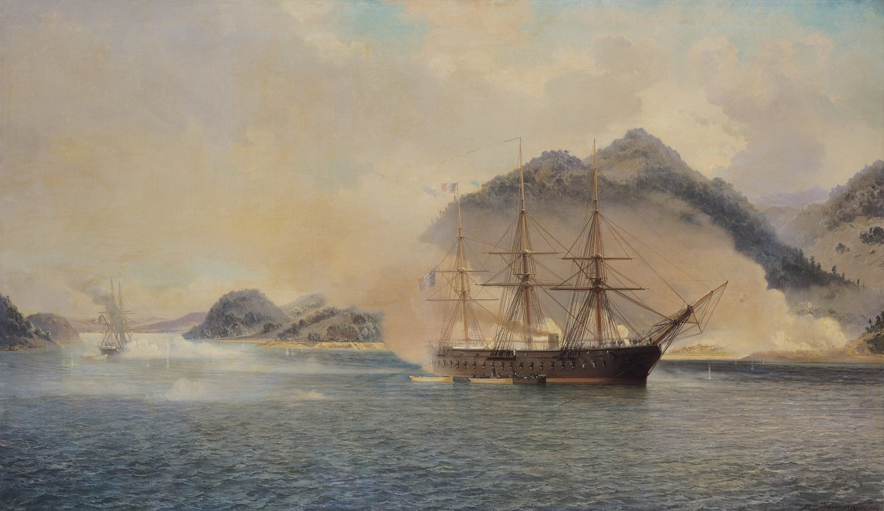 Naval Battle of the Strait of Shimonoseki, 20th July 1863 by Jean Baptiste Henri Durand Brager