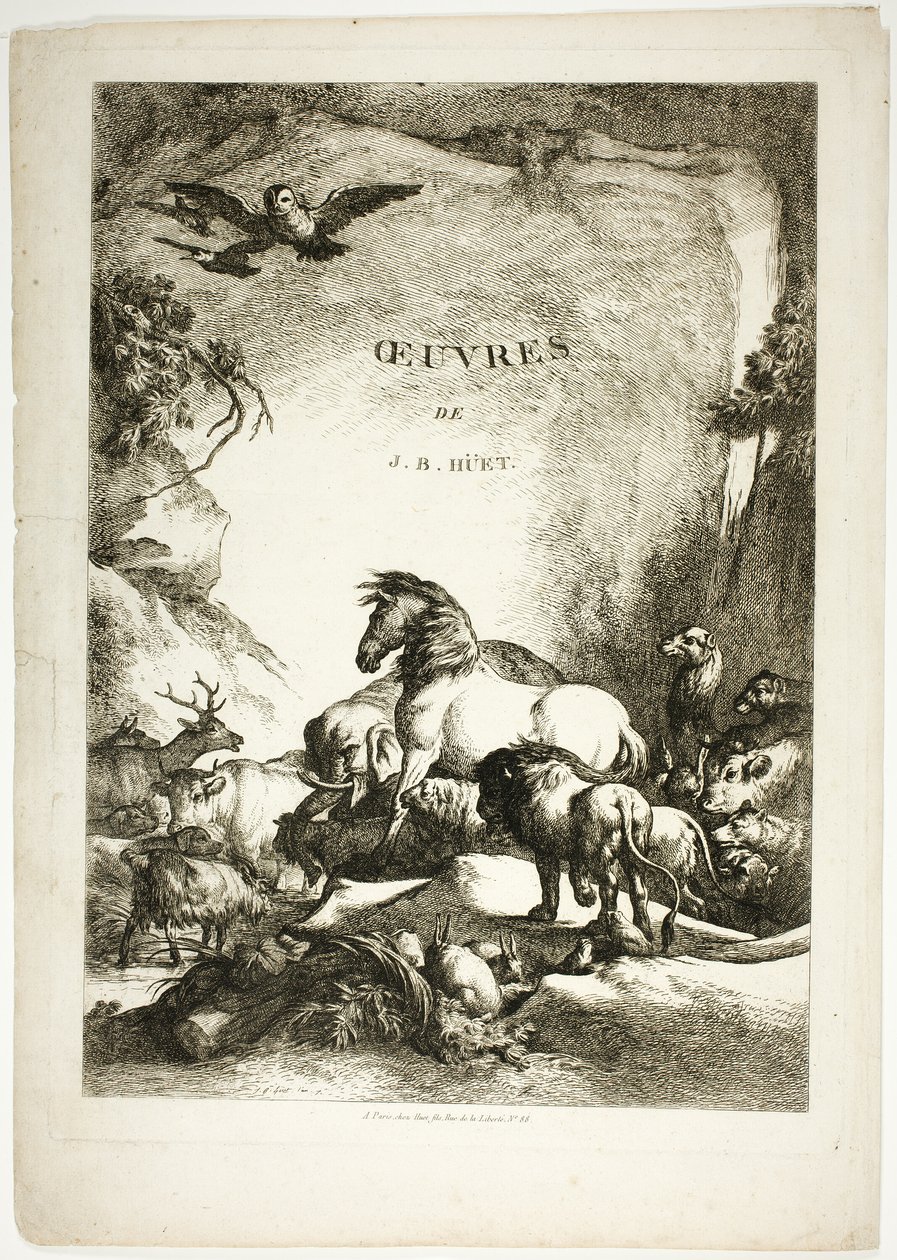 Title Page from Oeuvres de J. B. Huet by Jean Baptiste Huet
