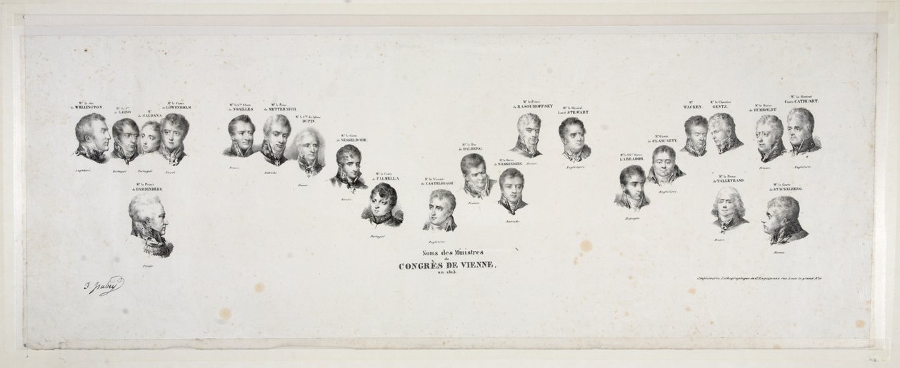 Names of the Ministers of the Congress of Vienna, 1815 by Jean Baptiste Isabey