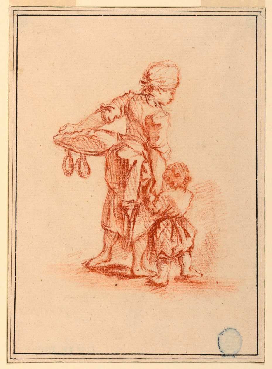 A Woman Leading a Child, 1750–75 by Jean Baptiste Le Prince