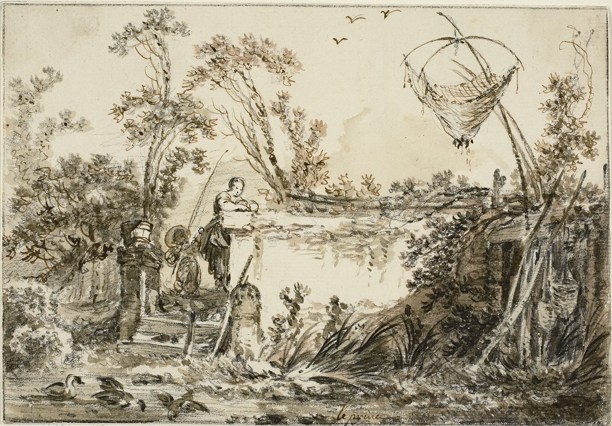 Study for the Frontispiece for Varie Vedute del Gentile by Jean Baptiste Le Prince