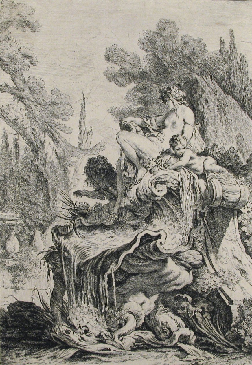 Fountain with a Naiad Seated on a Shell by Jean Baptiste Marie Pierre