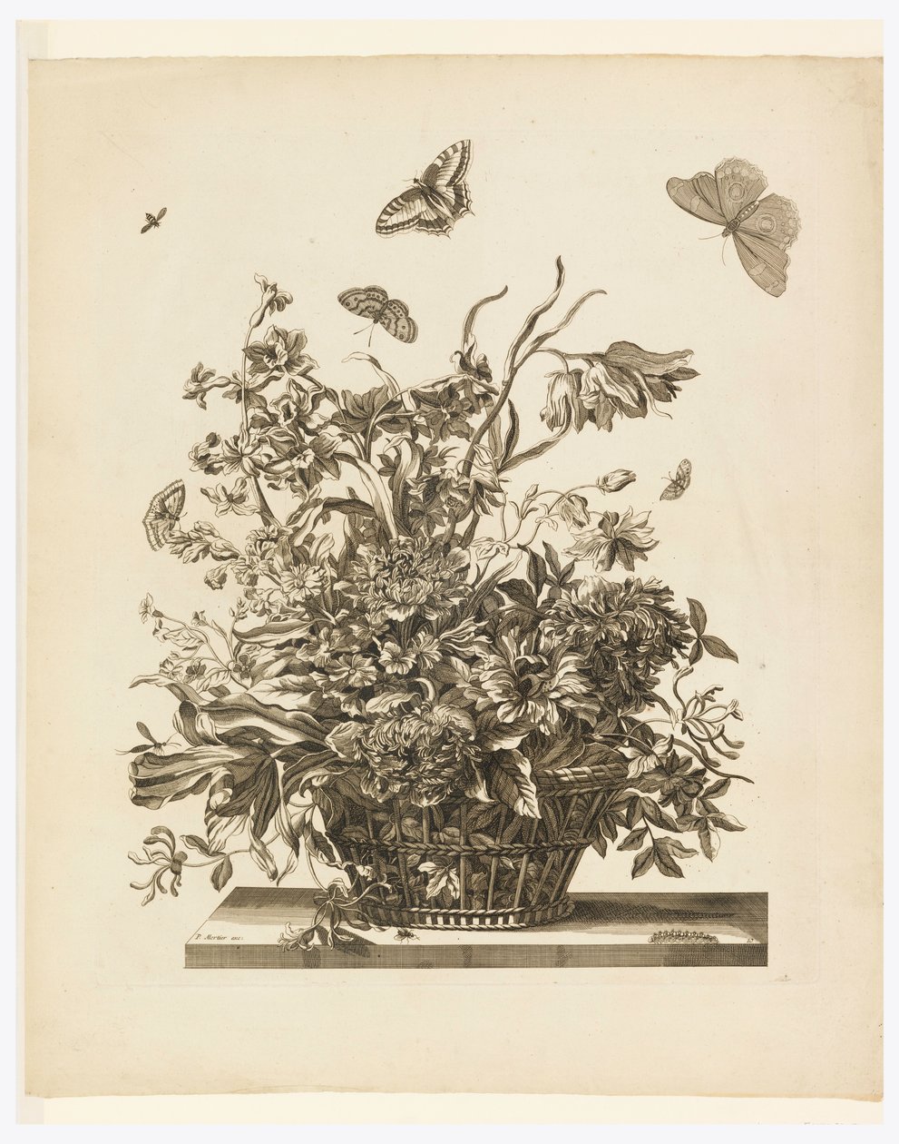 Plate 10, from set of Flowers in a Basket by Jean Baptiste Monnoyer