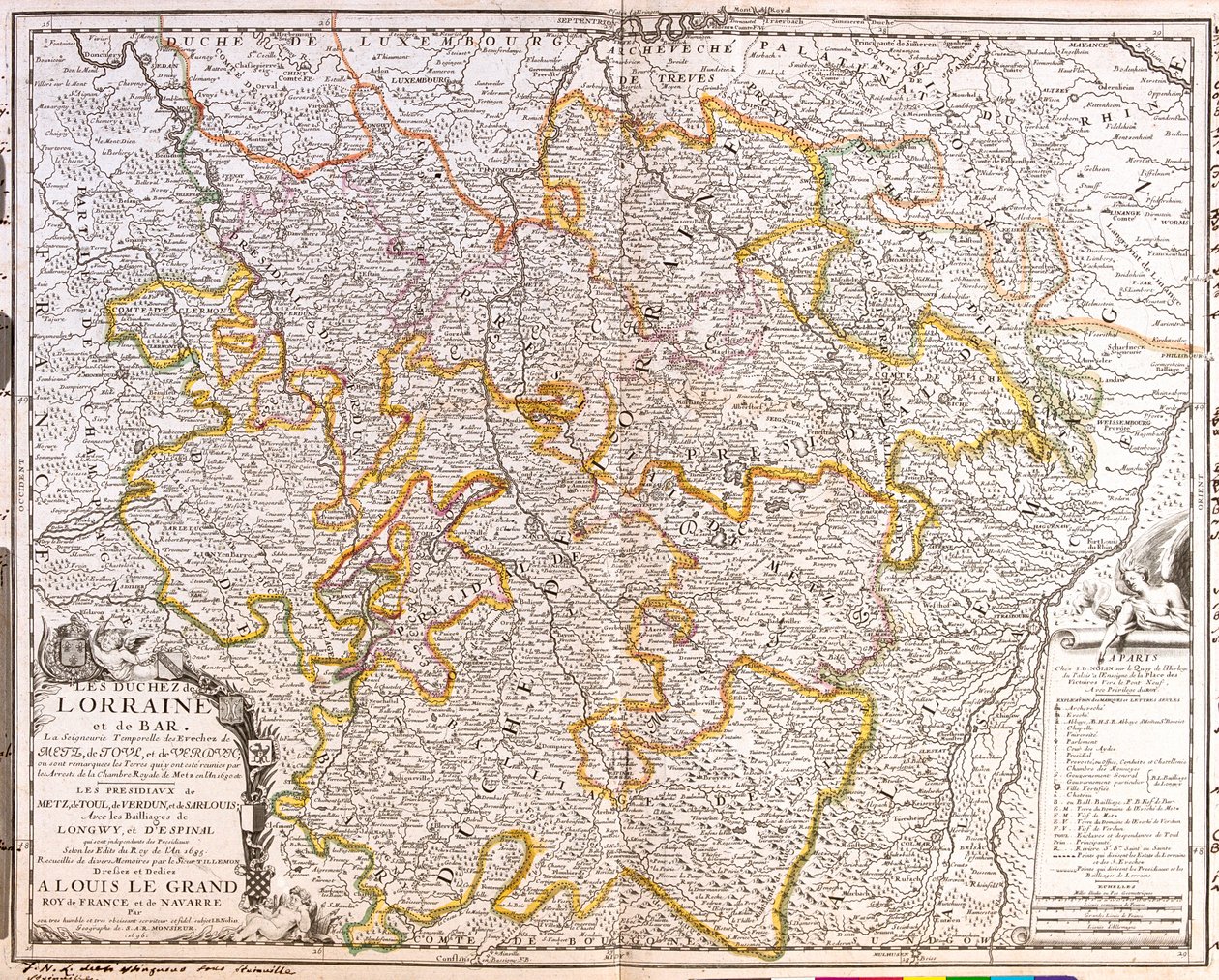 France (Region: Champagne-Ardenne, Lorraine, Alsace, Franche-Comté), Germany (State: Rhineland-Palatinate, Saarland) by Jean Baptiste Nolin