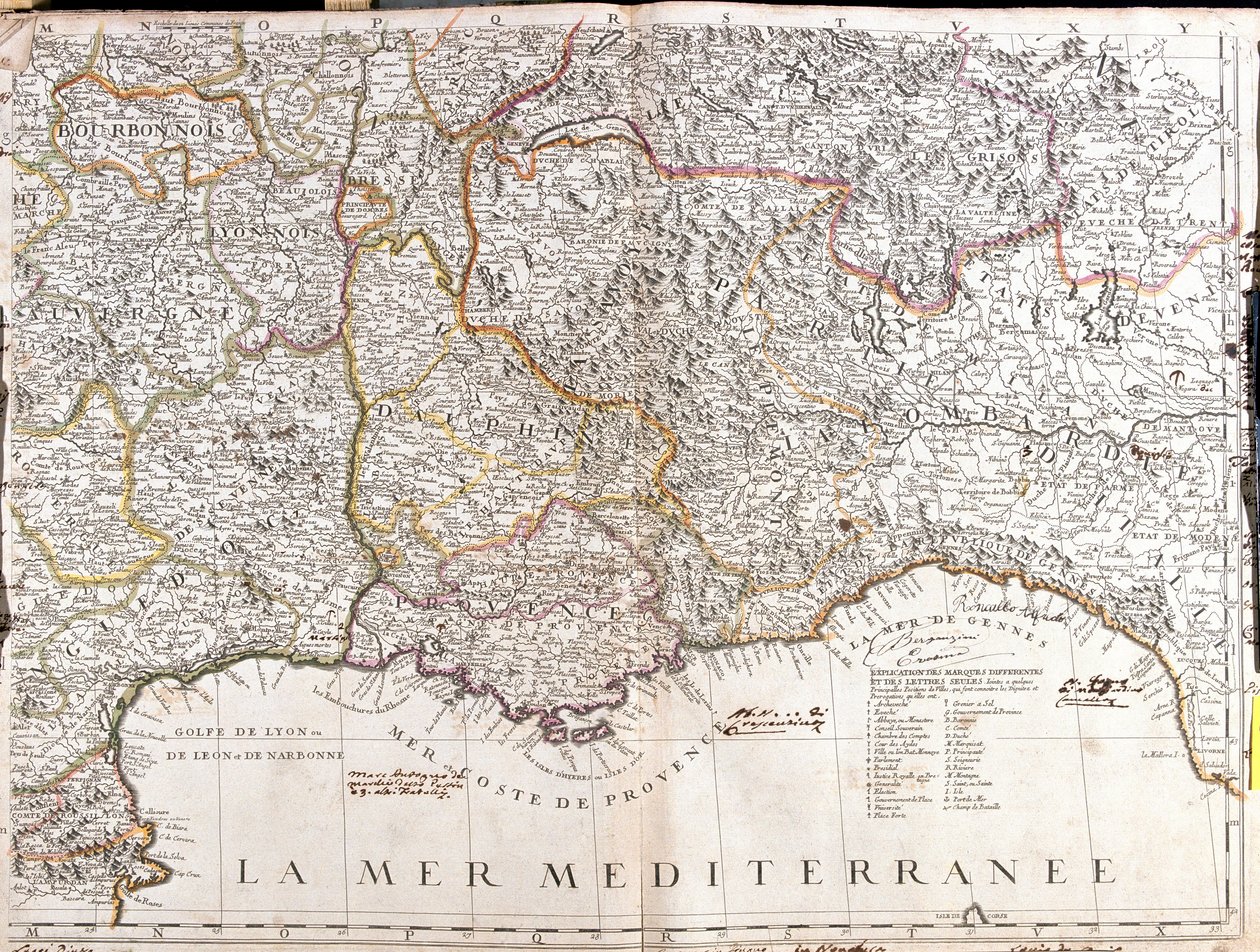 Map of Dauphine and Provence by Jean-Baptiste Nolin