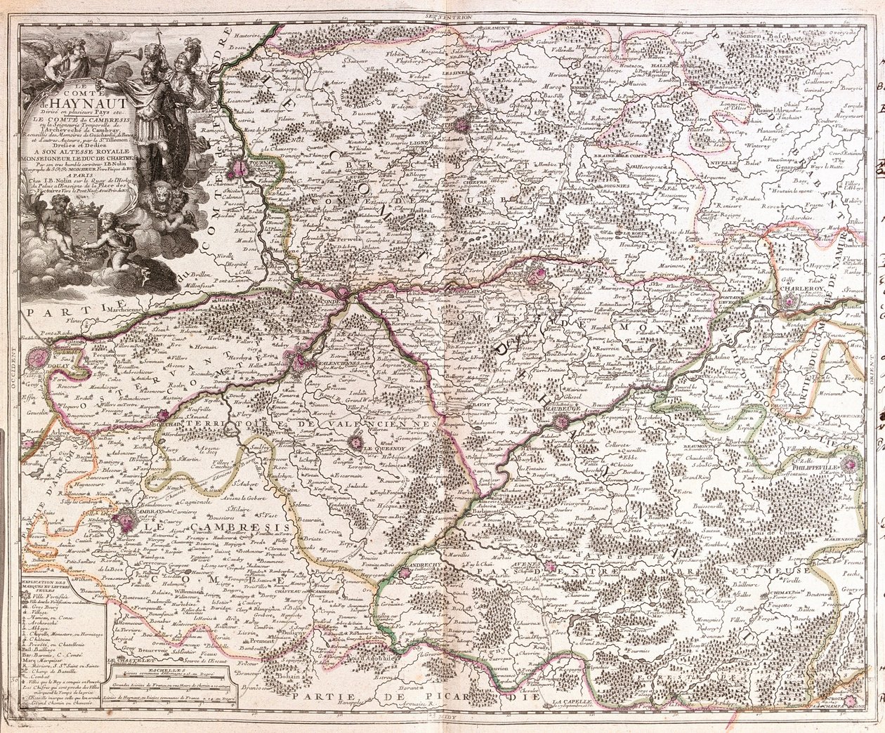Map of the County of Hainaut (Belgium) by Jean Baptiste Nolin