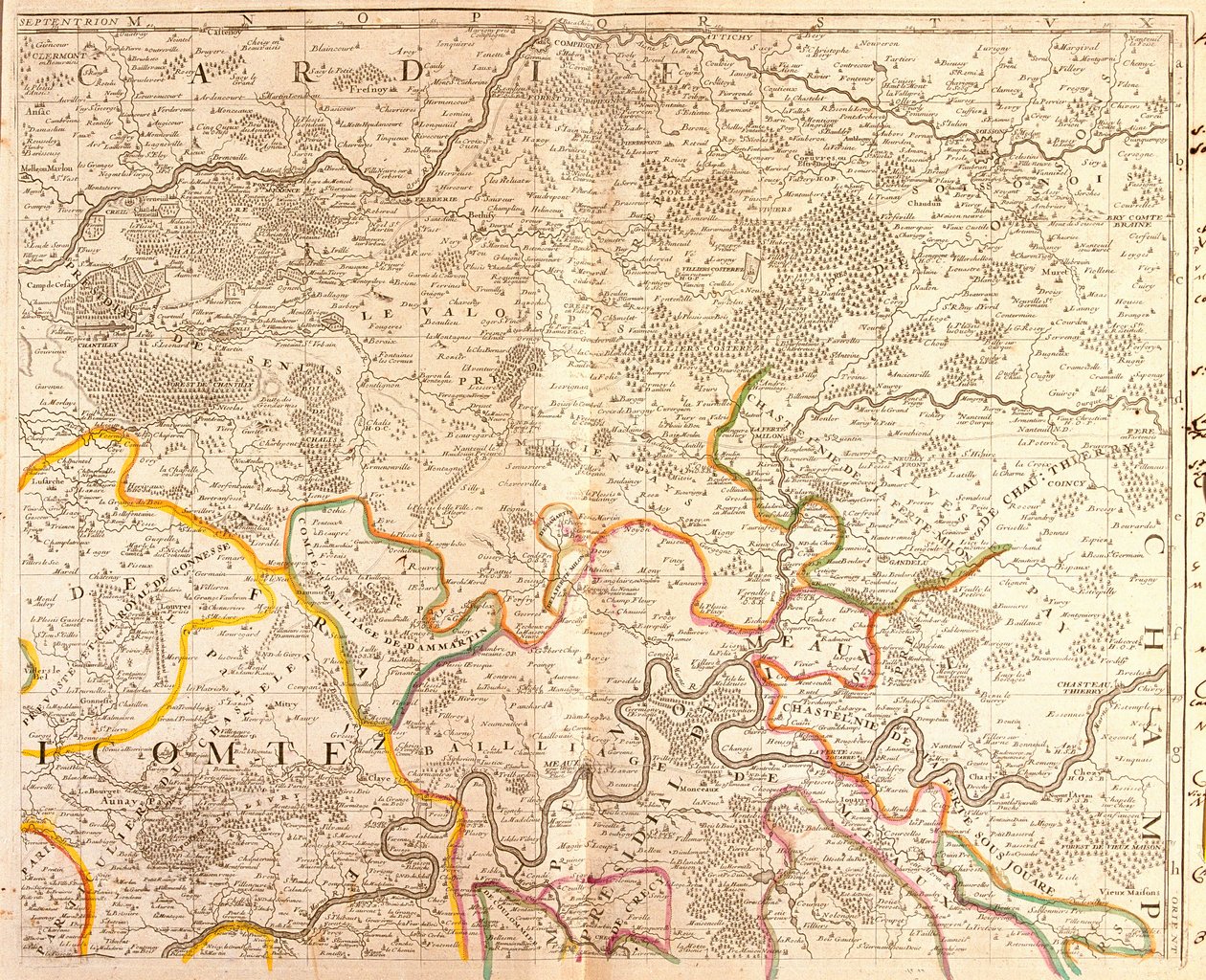Map of the Northeast of Ile de France by Jean Baptiste Nolin