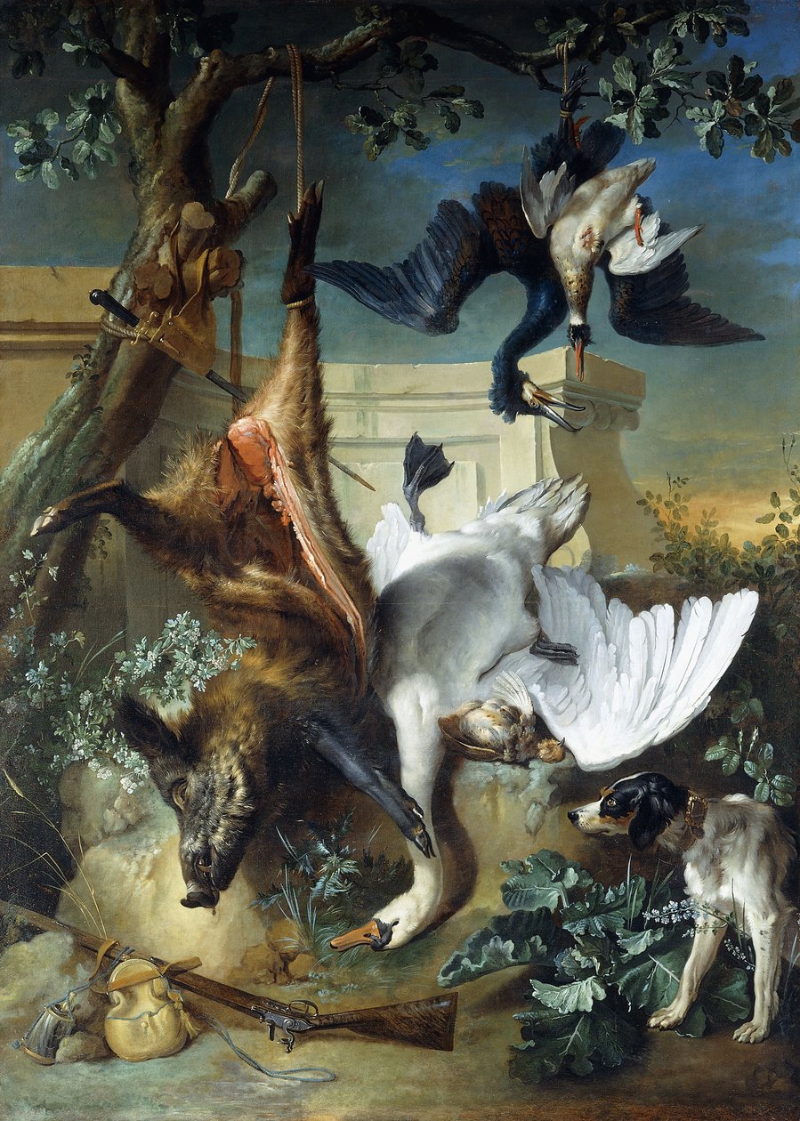 A Hunting Dog Guarding Dead Game by Jean-Baptiste Oudry