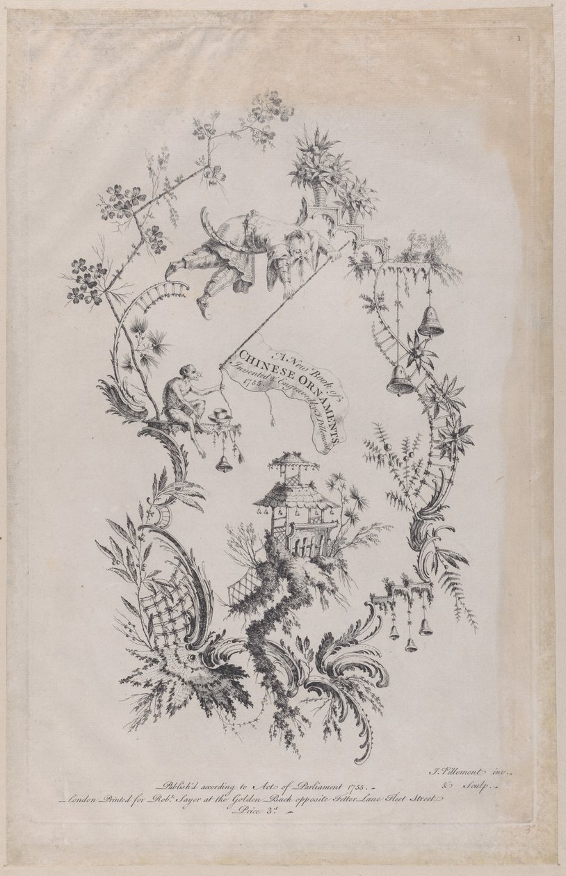 A New Book of Chinese Ornaments. Invented & Engraved by J. Pillement by Jean Baptiste Pillement
