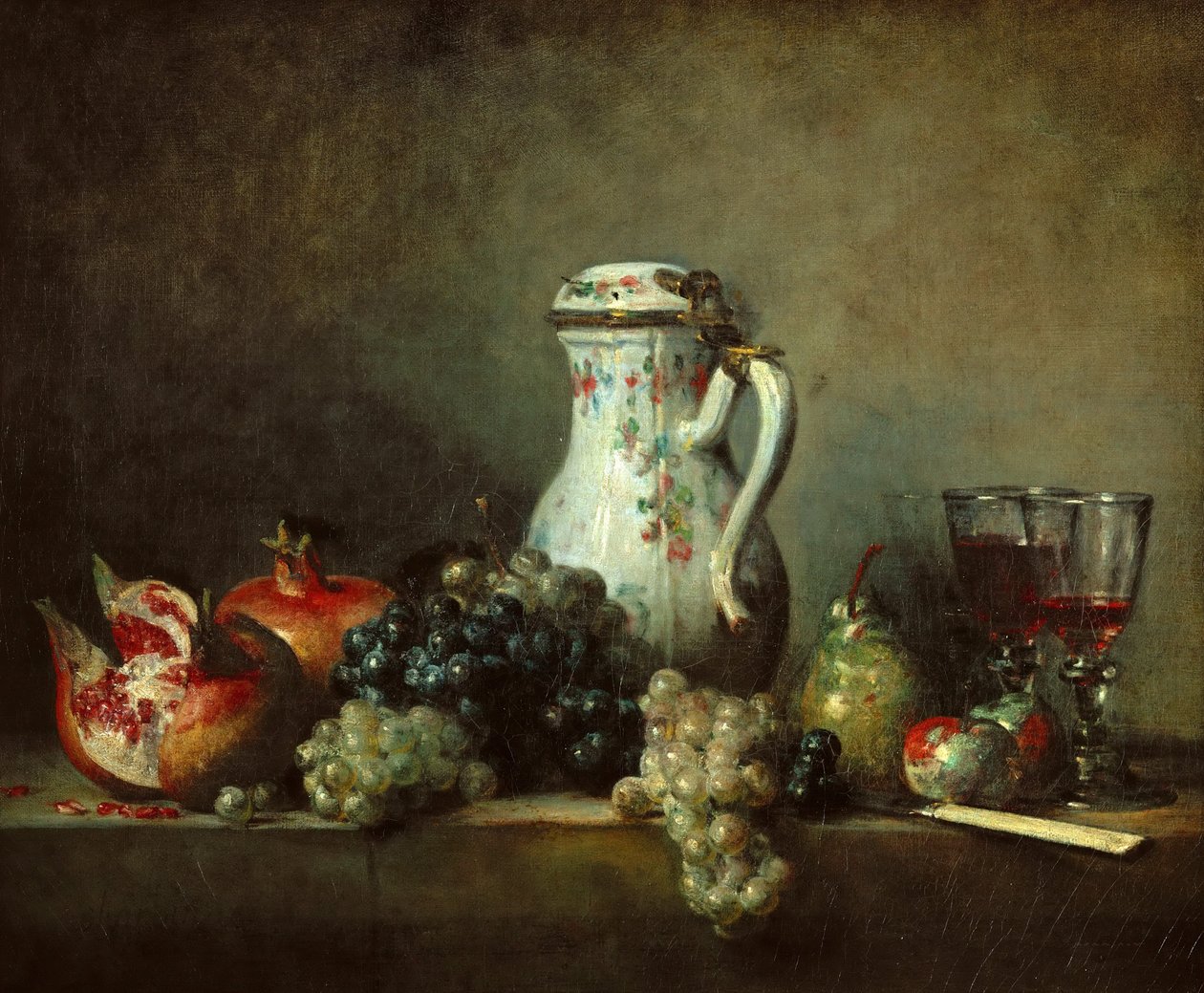 Grapes and Pomegranates by Jean-Baptiste Simeon Chardin