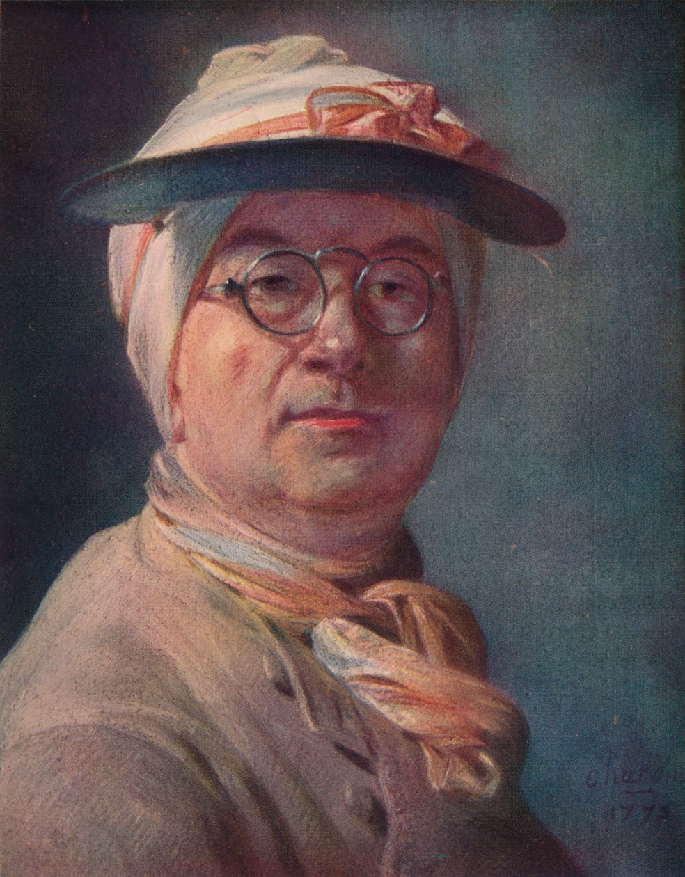 Self-Portrait Wearing Glasses by Jean Baptiste Simeon Chardin