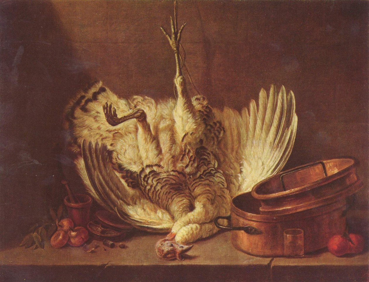 Still-life with Hanging Turkey by Jean Baptiste Simeon Chardin