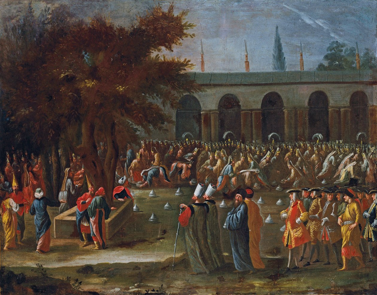 The Dutch Ambassador with His Retinue Being Received by Sultan Ahmed III at the Topkapi Palace, Istanbul by Jean Baptiste Vanmour