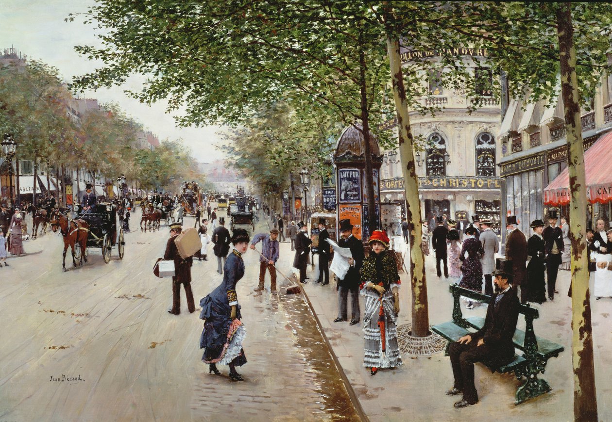 Jean Beraud、Scene de Bistro、希少画集より、新品額装付 Parisian Street Scene by Jean Beraud: Buy fine art prints