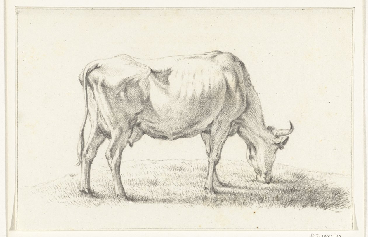 Grazing Cow, Facing Right by Jean Bernard