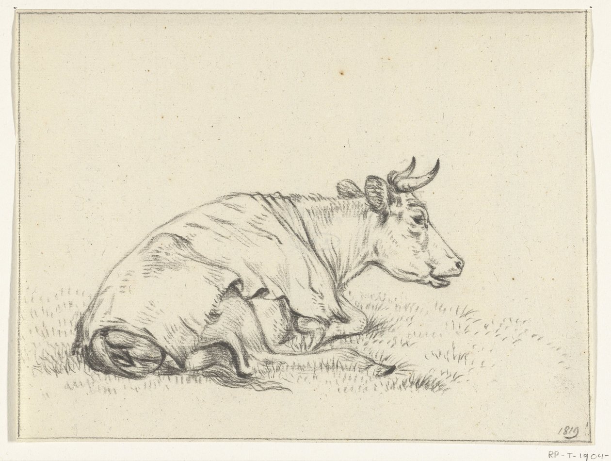 Lying Cow, Facing Right by Jean Bernard