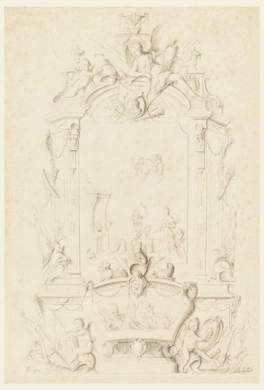 Venus at the Forge of Vulcan, Design for a Sideboard Panel by Jean Bernard Honoré Toro
