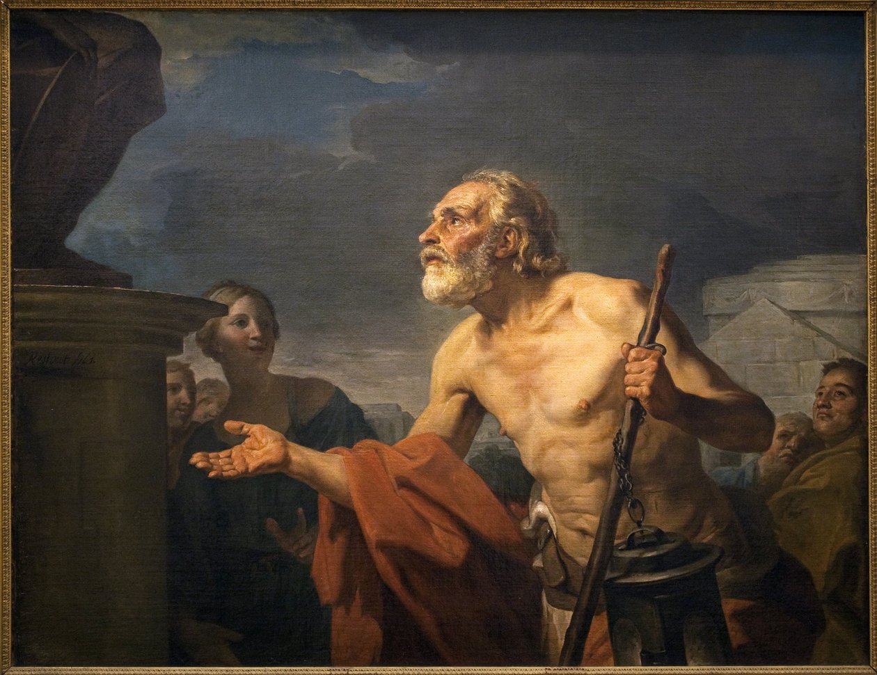 Diogene Asking for Almone to Statues by Jean Bernard Restout