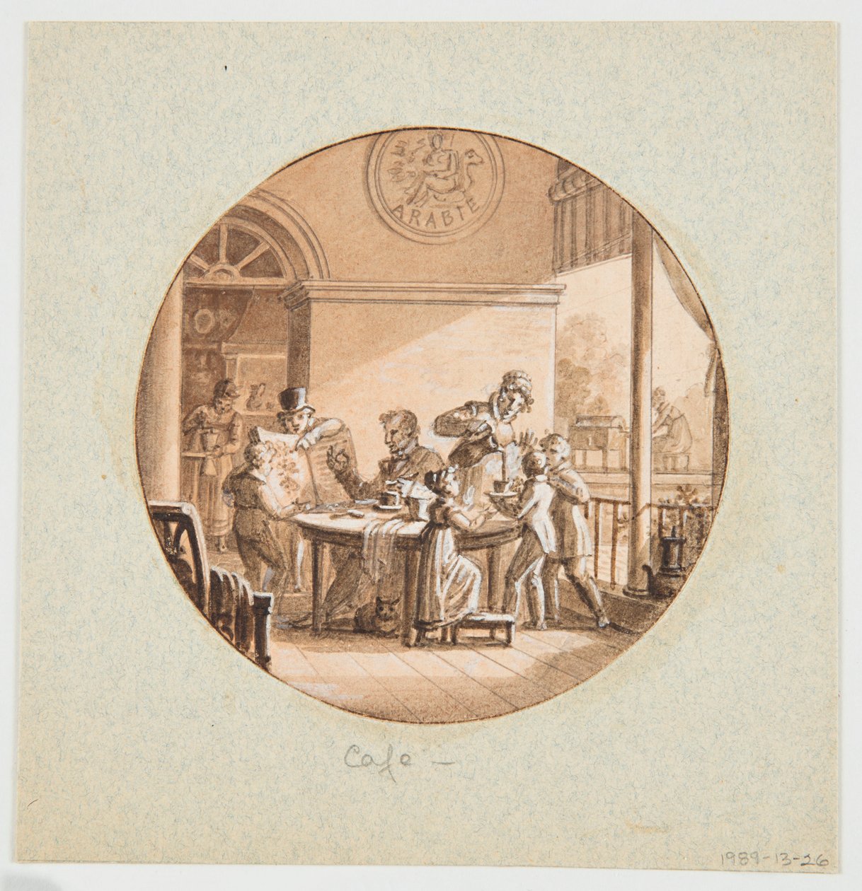 Design for a Painted Porcelain Plate, Coffee from the Dessert Service by Jean Charles Develly