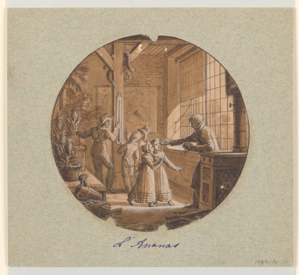 Design for a Painted Porcelain Plate, Pineapple from the Dessert Service by Jean Charles Develly