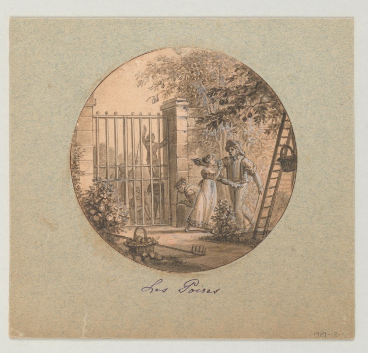 Design for a Painted Porcelain Plate, Les Poires (Pears) from the Dessert Service by Jean Charles Develly