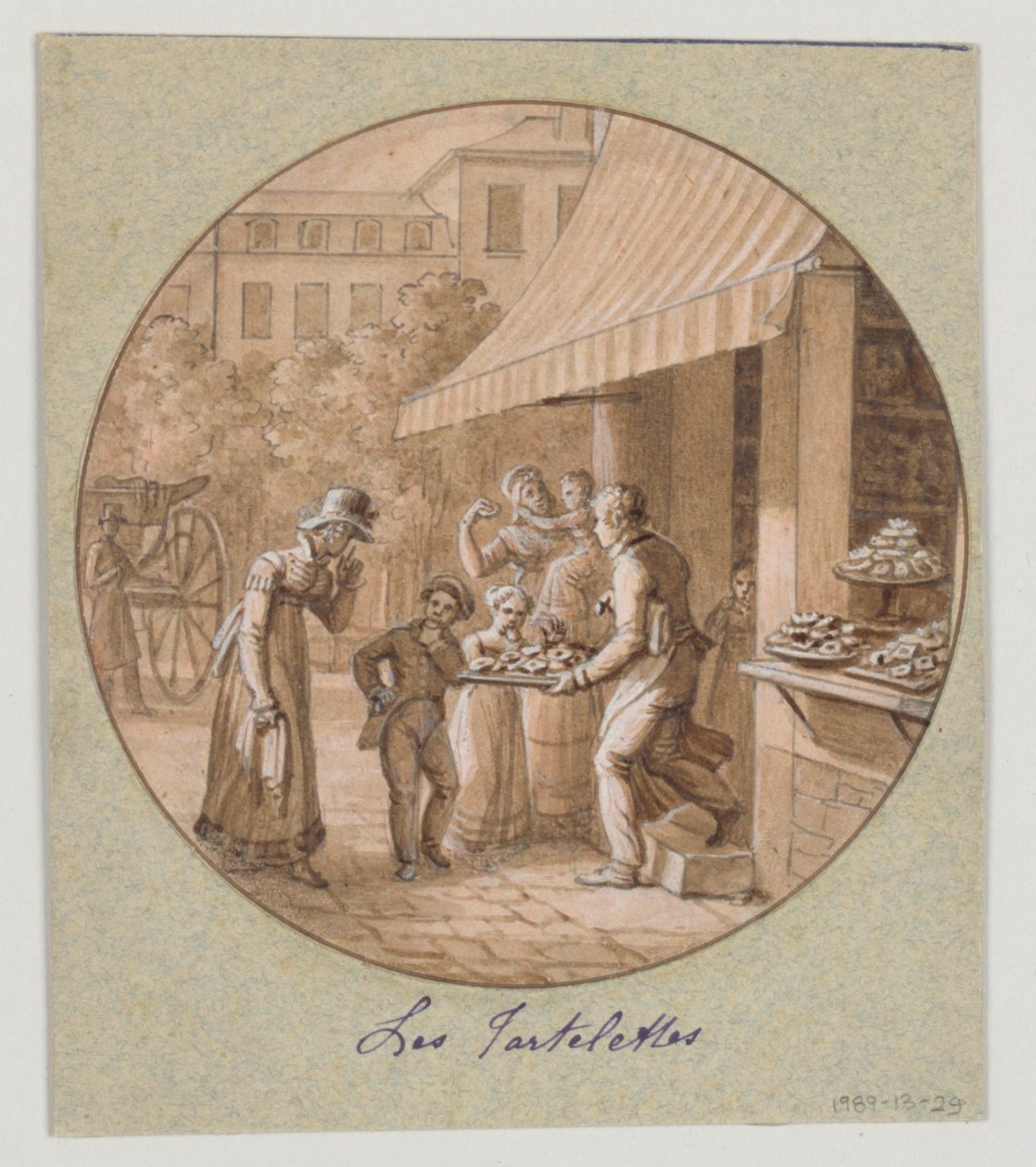 Design for a Painted Porcelain Plate, Les Tartelettes (Little Tarts) for the Dessert Service by Jean Charles Develly