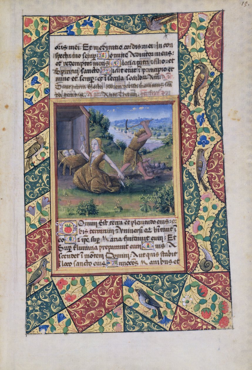 Adam and Eve Toiling, from Book of Hours of Louis dOrleans by Jean Colombe