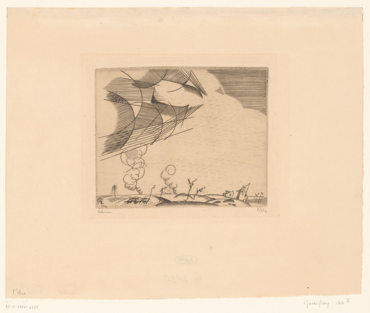 Landscape with Smoke Plumes by Jean Emile Laboureur (signed by artist)
