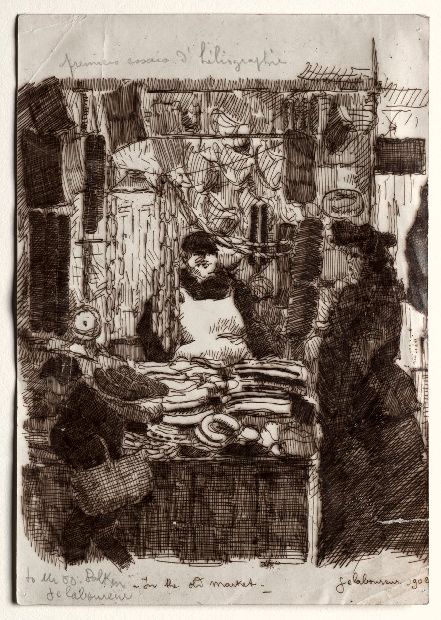 In the Old Market by Jean Emile Laboureur