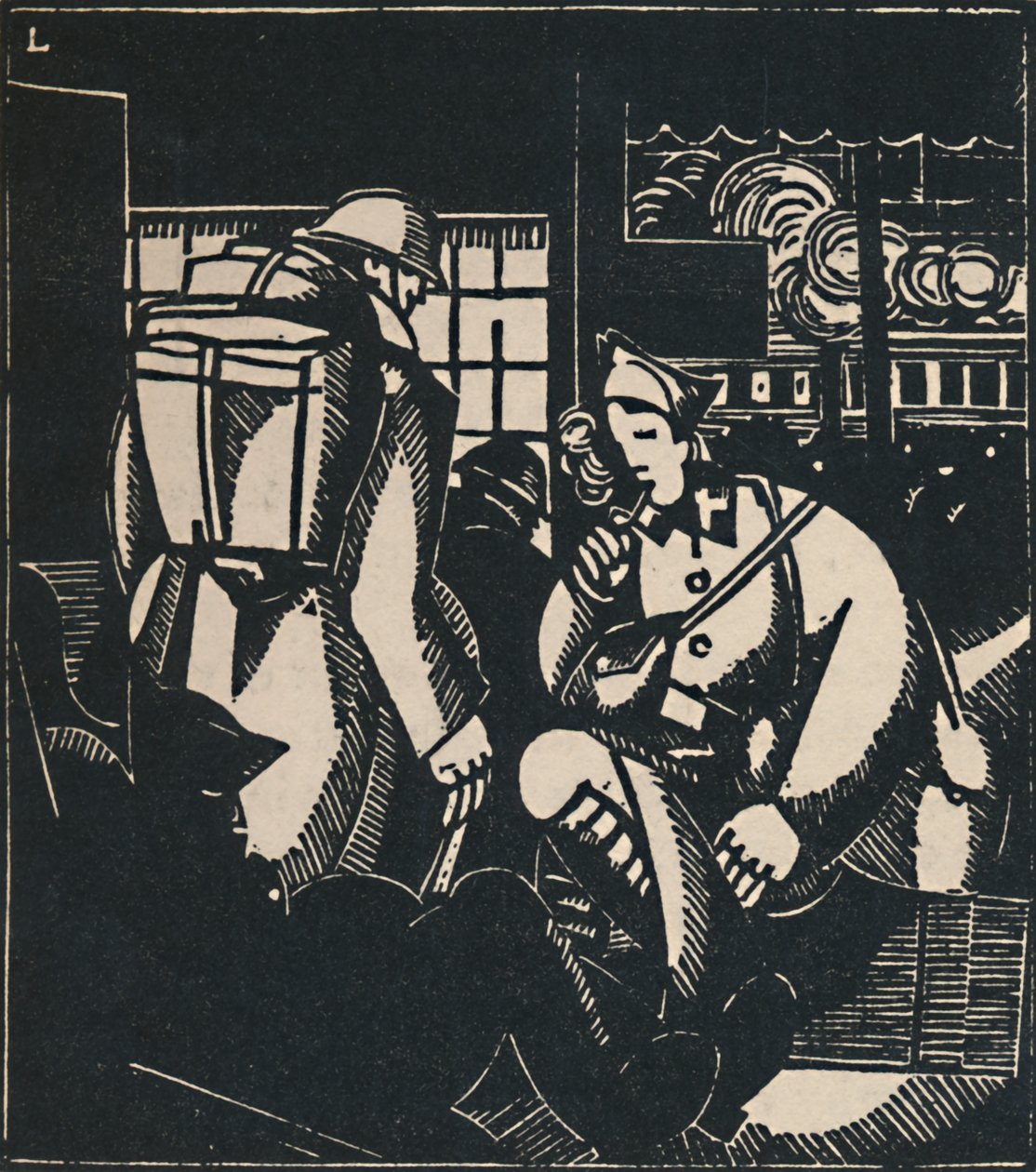 The Soldiers at the Station by Jean Emile Laboureur