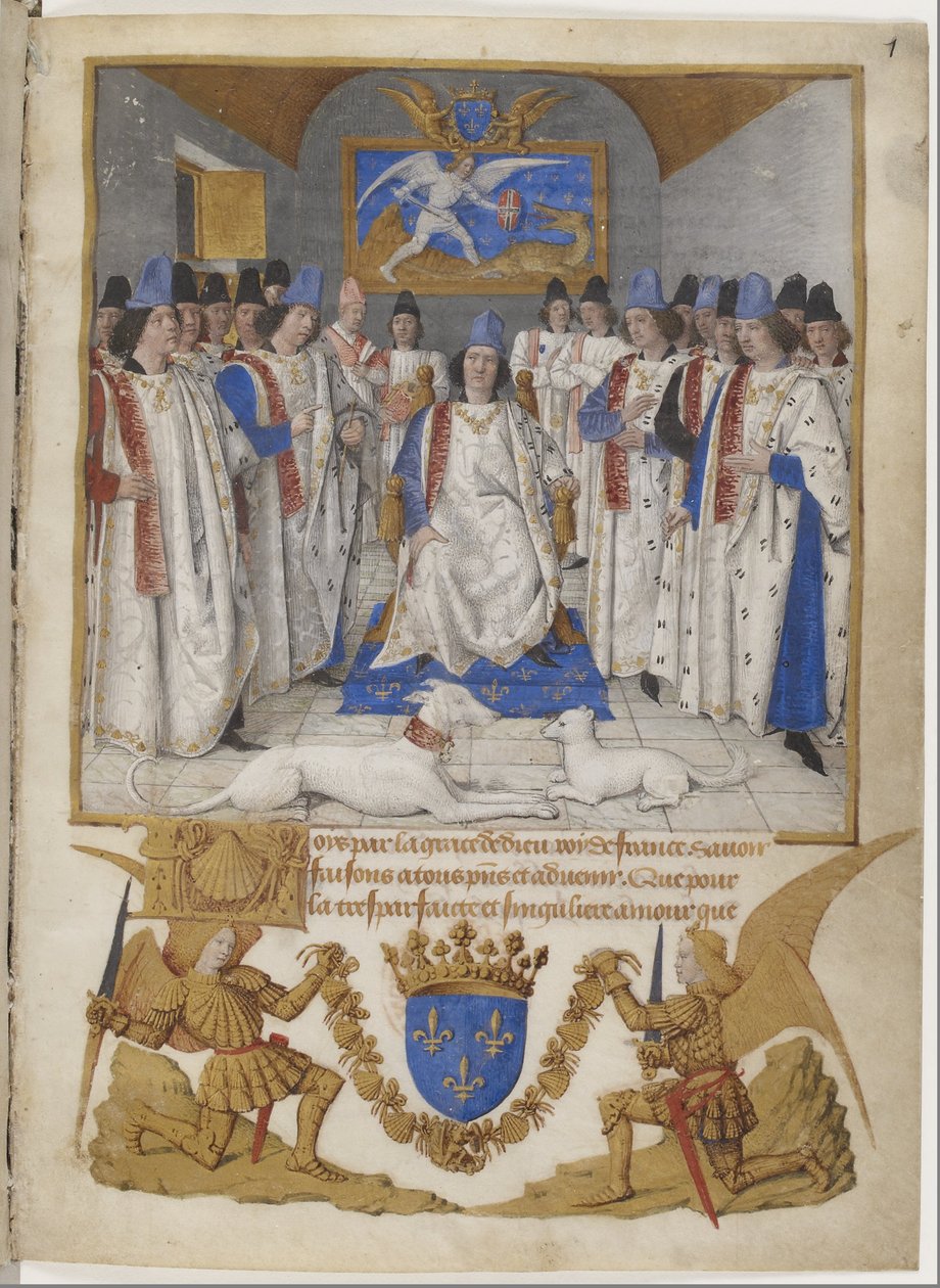 Frontispiece of the Statutes of the Order of Saint Michael, copy intended for Louis XI by Jean Fouquet