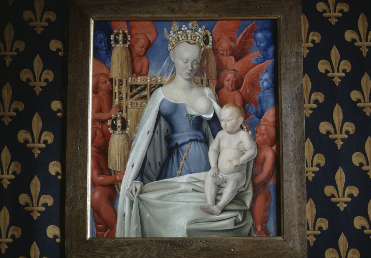 Madonna Surrounded by Seraphim and Cherubim in Loches Castle by Jean Fouquet