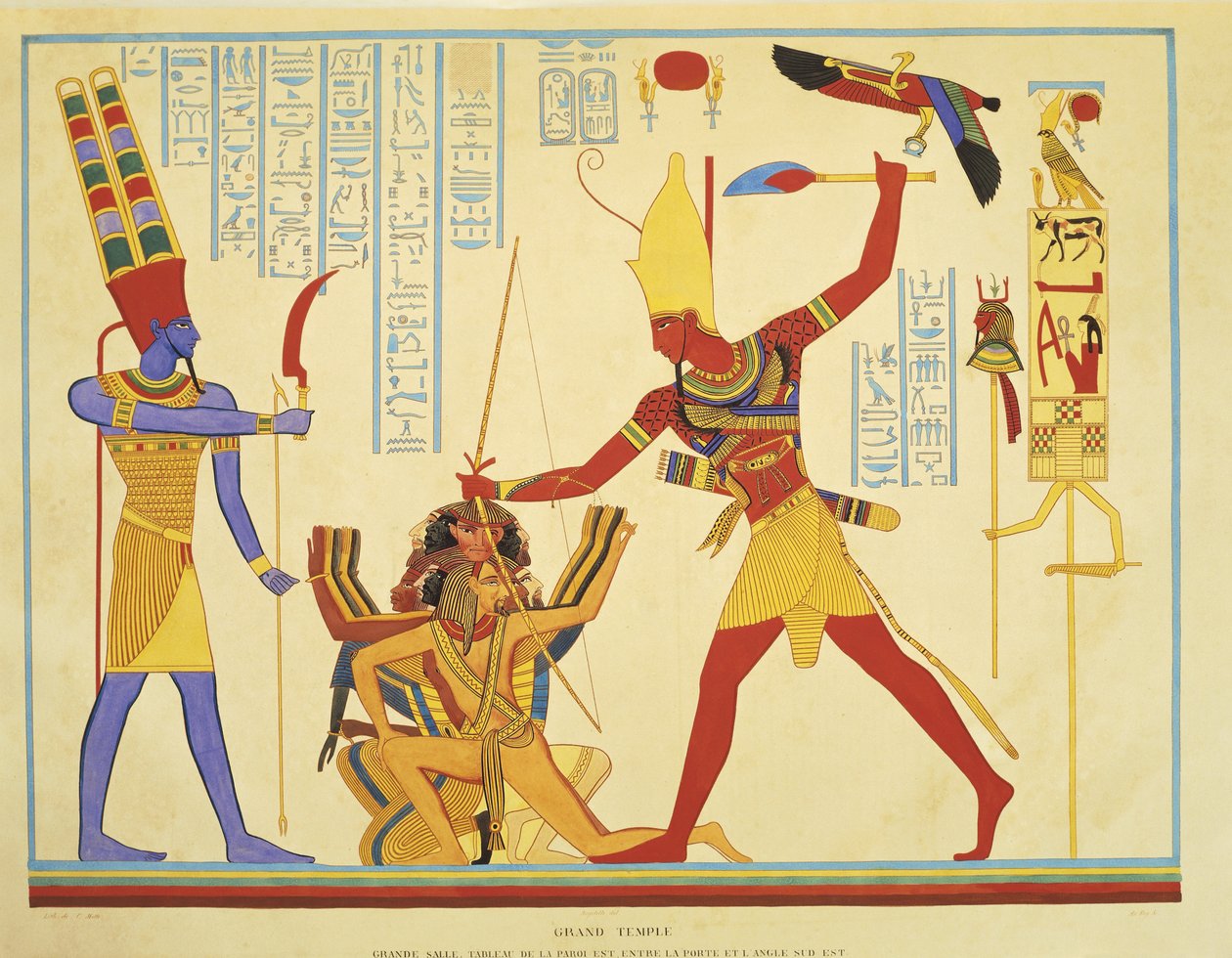 Reproduction of frescoes in Abu Simbel temple by J. F. Champollion by Jean Francois Champollion
