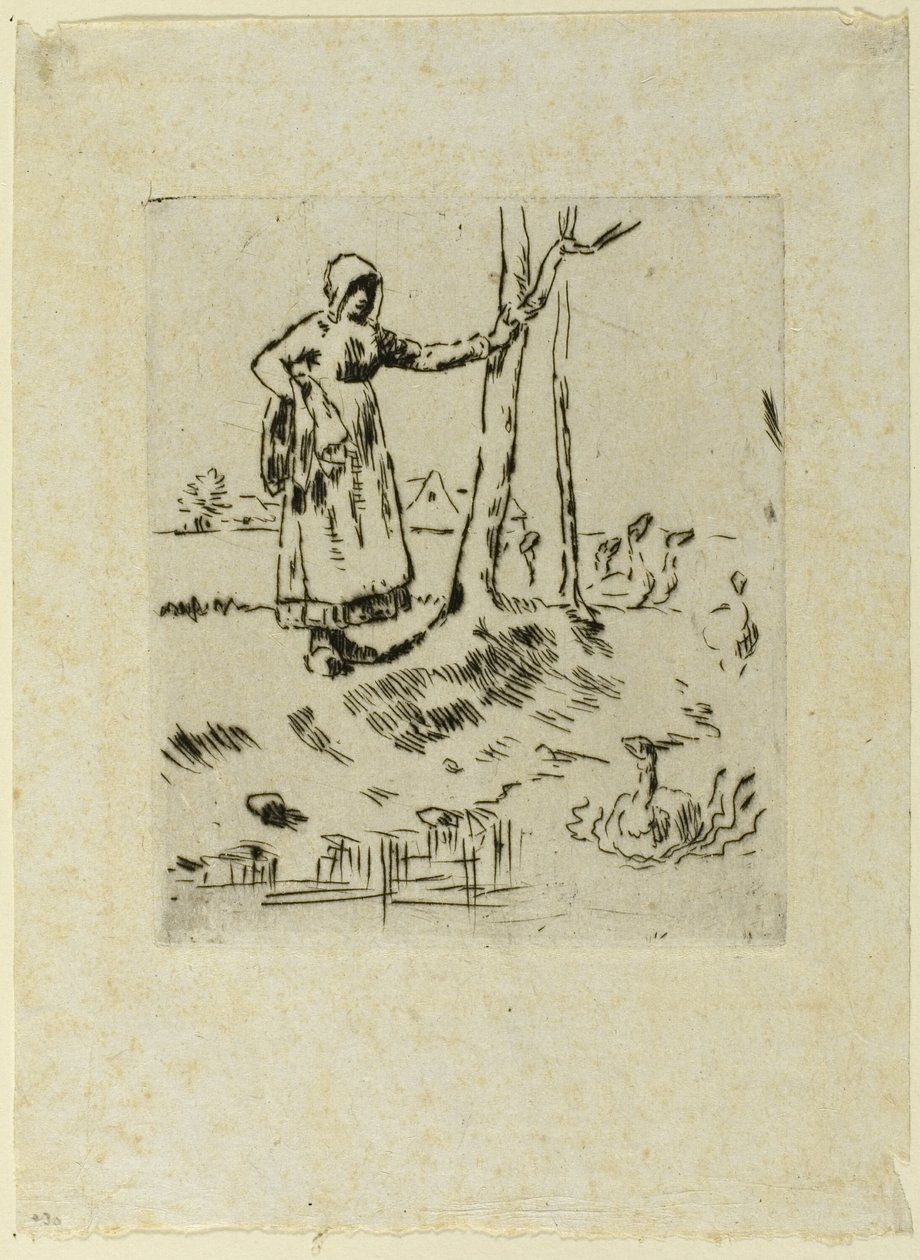A Girl Minding Geese by Jean-Francois Millet