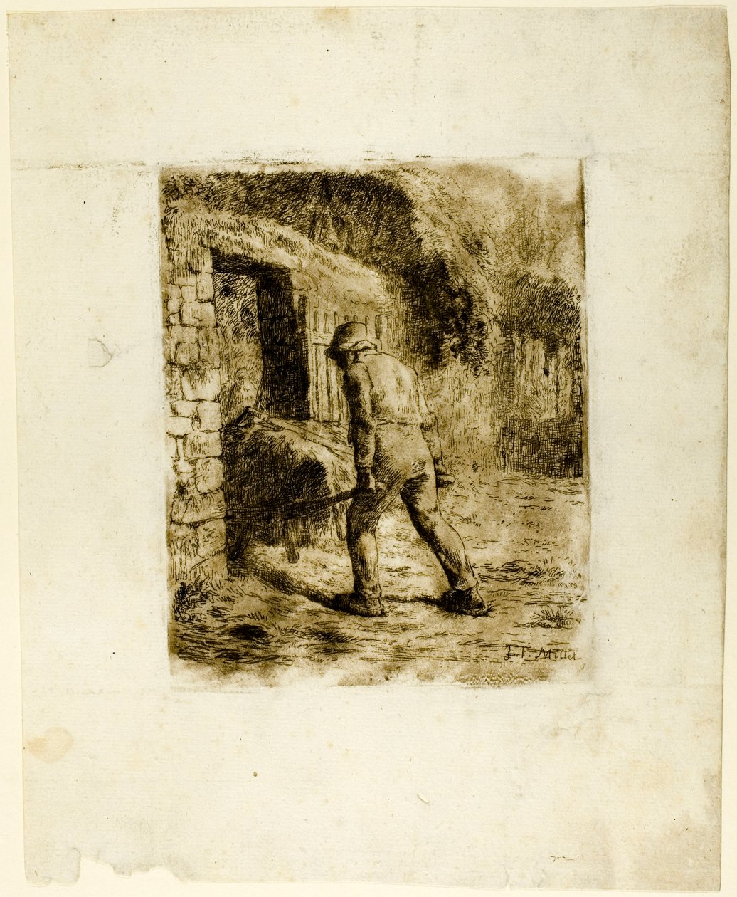 Peasant with a Wheelbarrow by Jean-Francois Millet