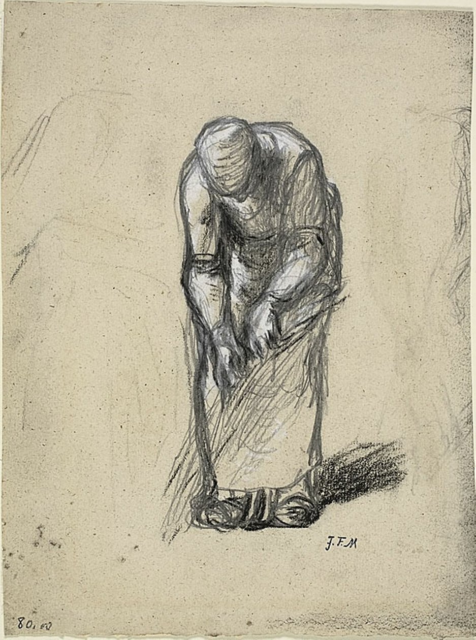 Study for Flax Pulling by Jean-Francois Millet