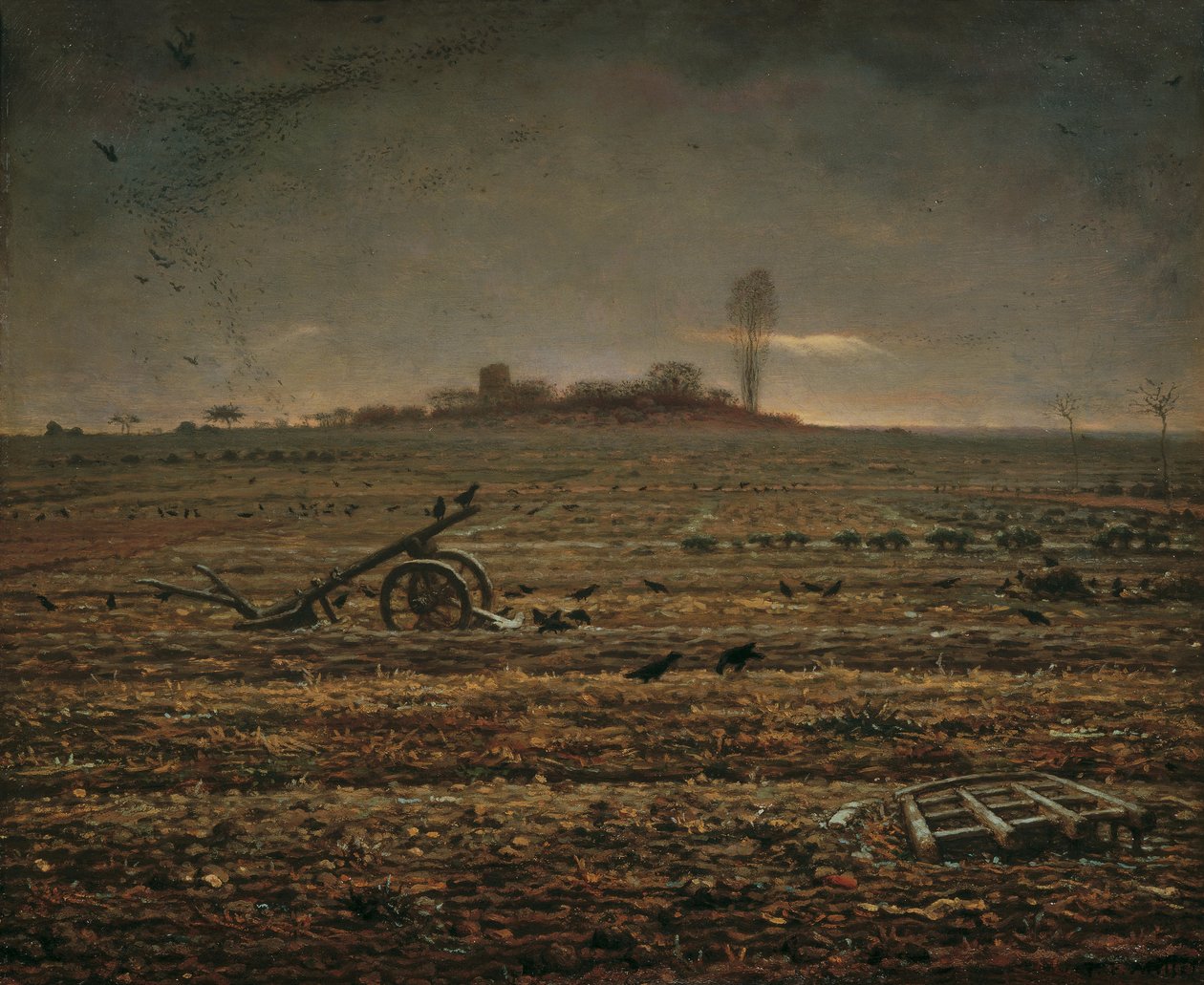 The Plain of Chailly with Harrow and Plough by Jean-Francois Millet