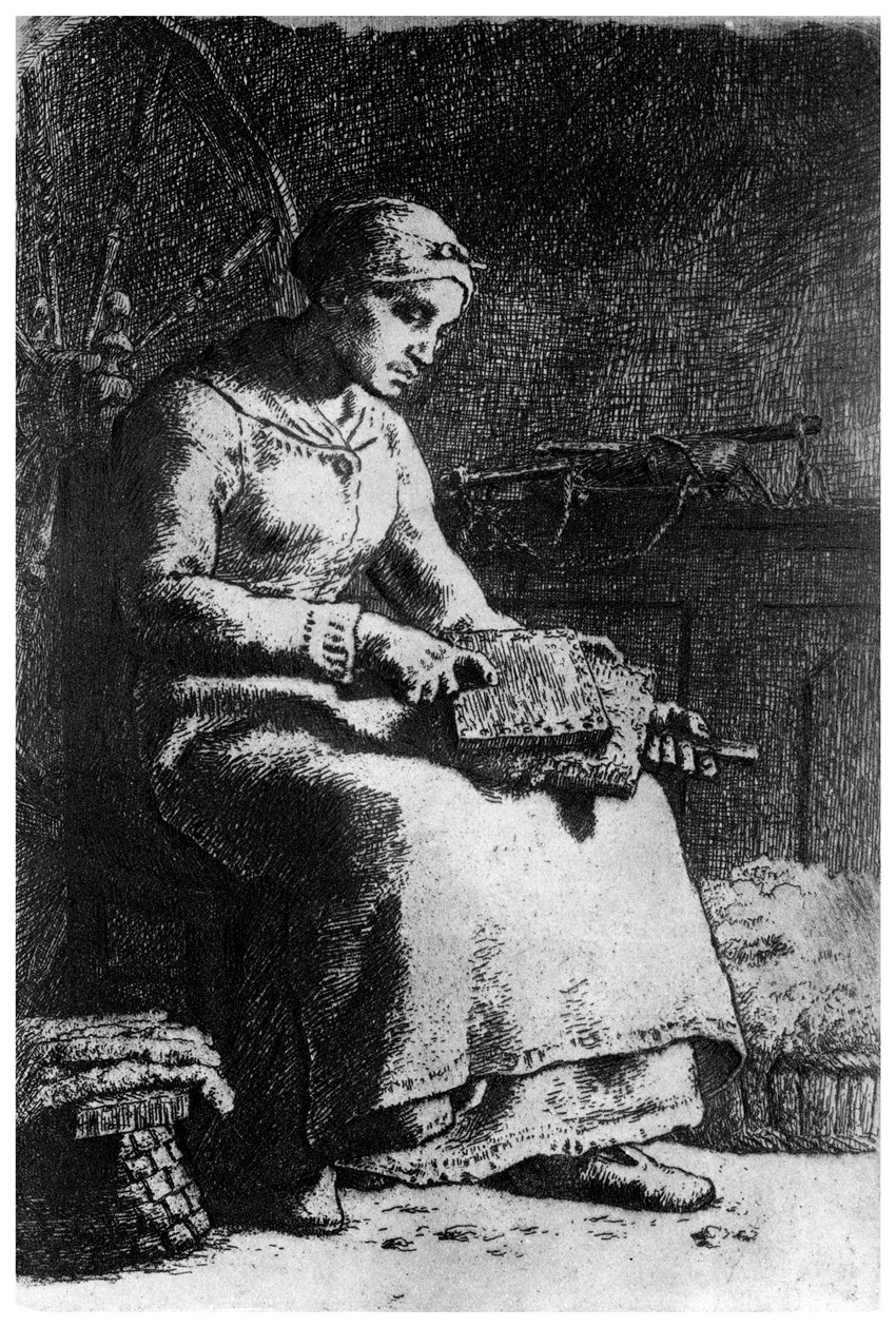The Wool Carder by Jean-Francois Millet