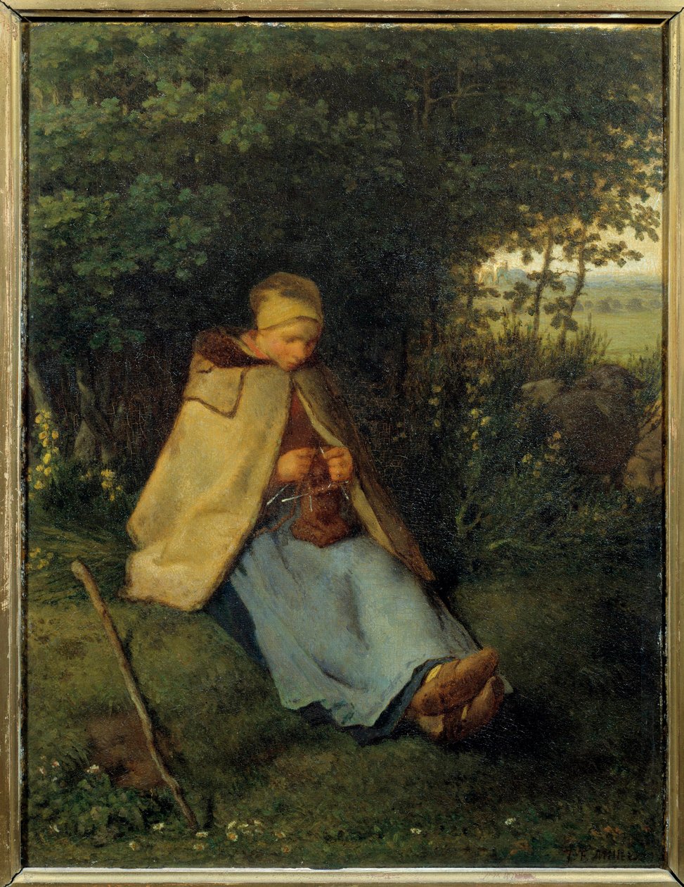 The Knitter by Jean-Francois Millet