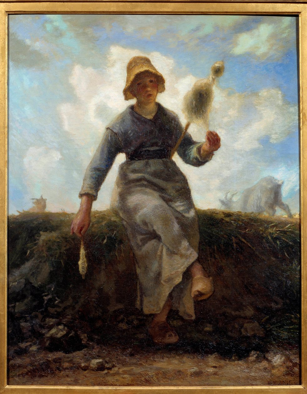 The spinner, auvergnate chevriere by Jean Francois Millet
