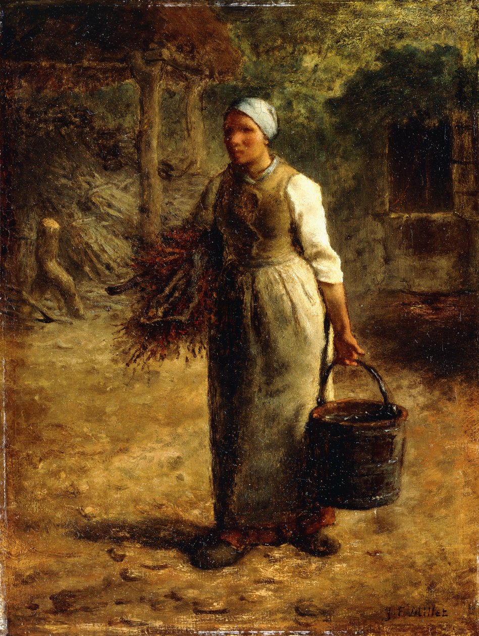 Woman Carrying Firewood and a Pail by Jean-Francois Millet