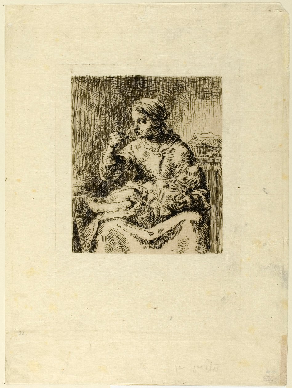 Woman Feeding Her Child by Jean Francois Millet