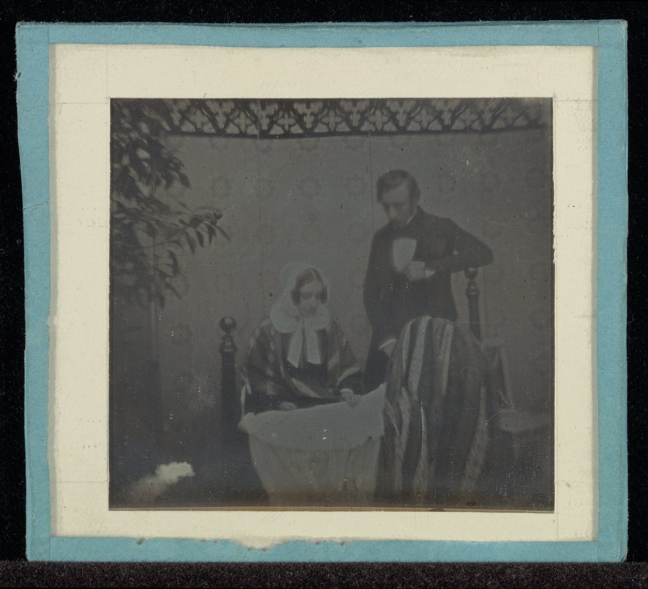 Portrait of M. & Mme. Eynard by a Cradle by Jean Gabriel Eynard