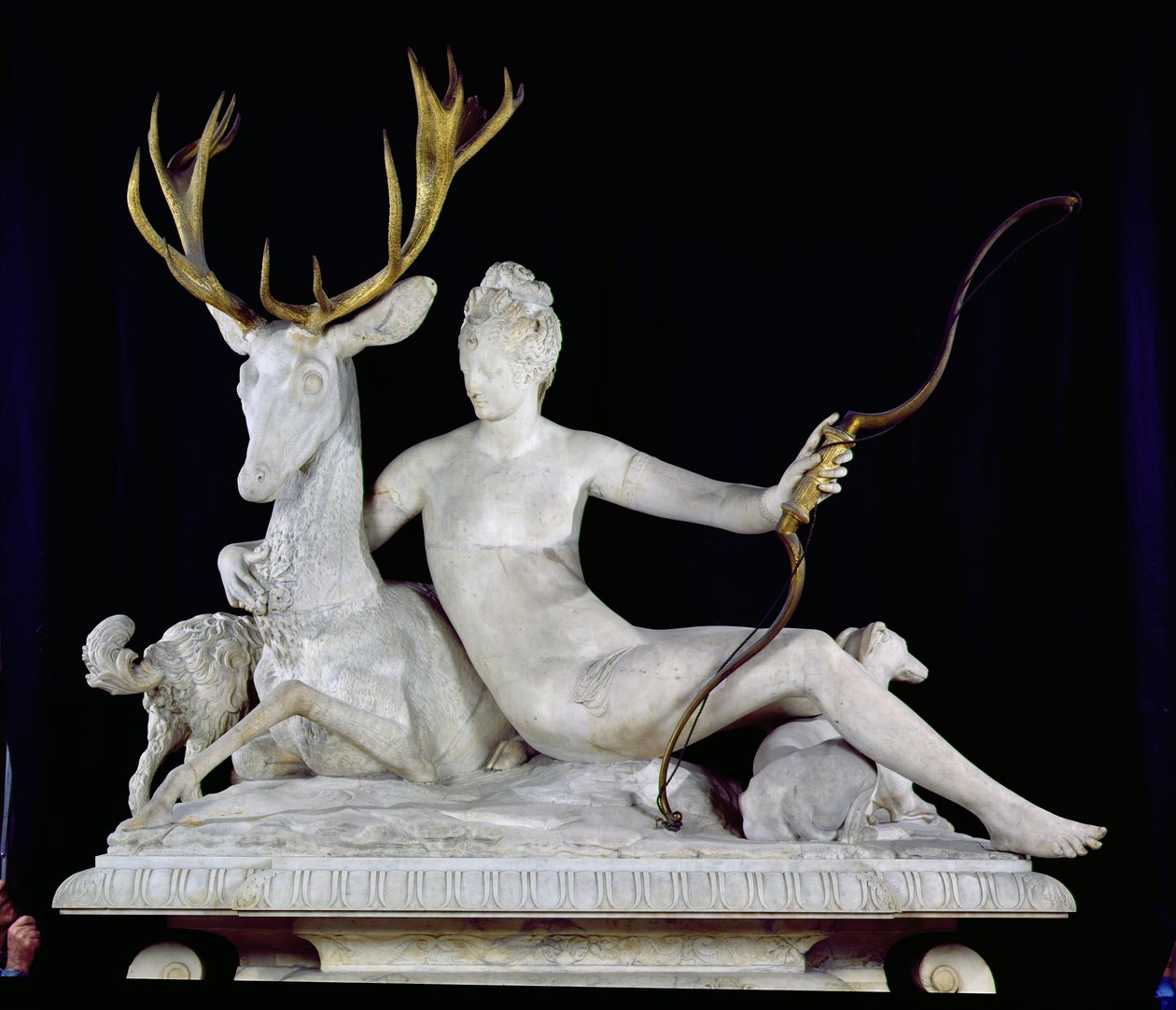 Diana Mounted on a Stag (marble and bronze) by Jean Goujon