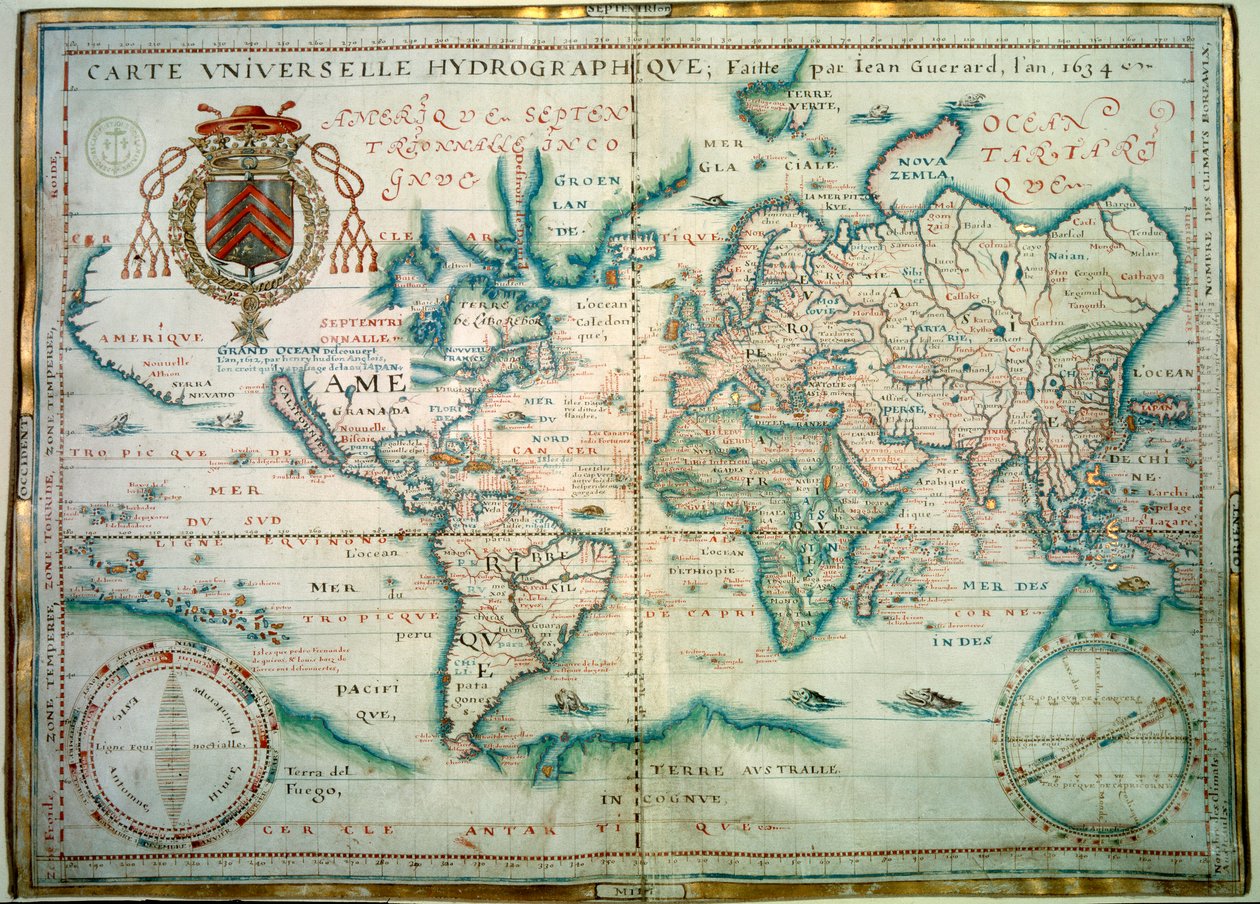 Universal Hydrographic Map by Jean Guerard: Fine art print
