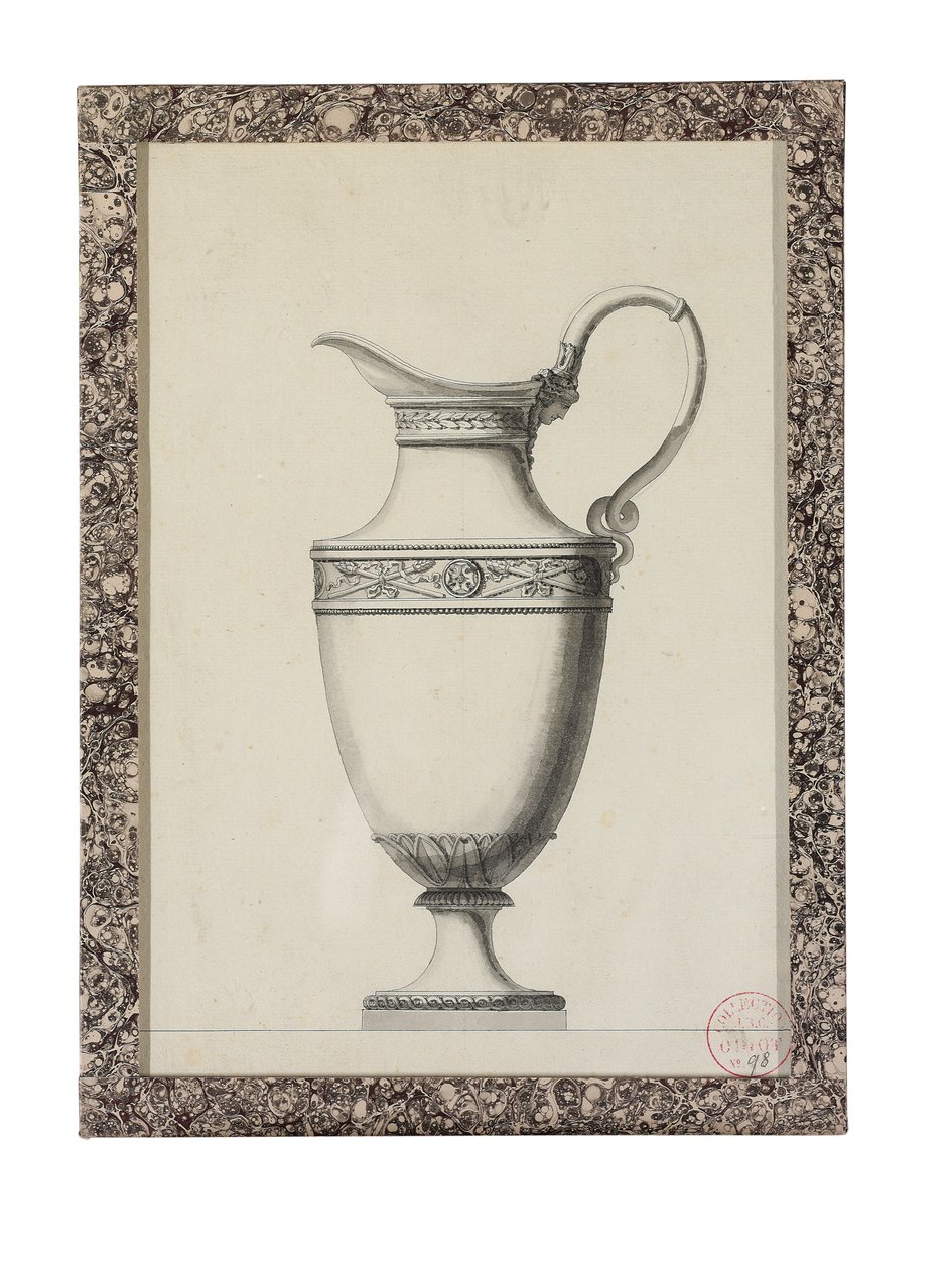 Design for a ewer with a Grecian mask handle by Jean Guillaume Moitte