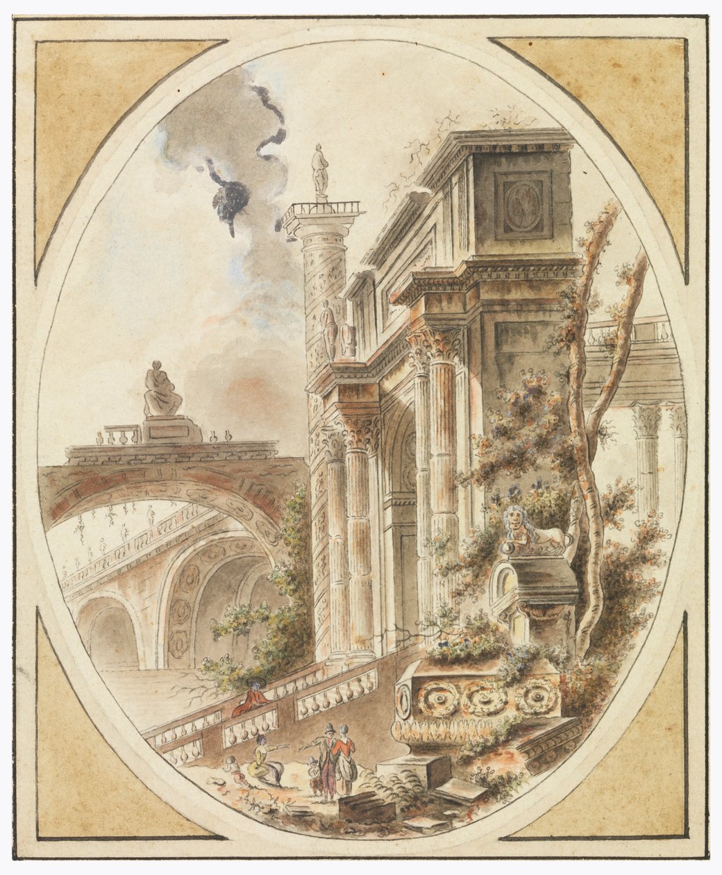 Fantasy of an Architectural Ruin by Jean-Henry-Alexandre Pernet