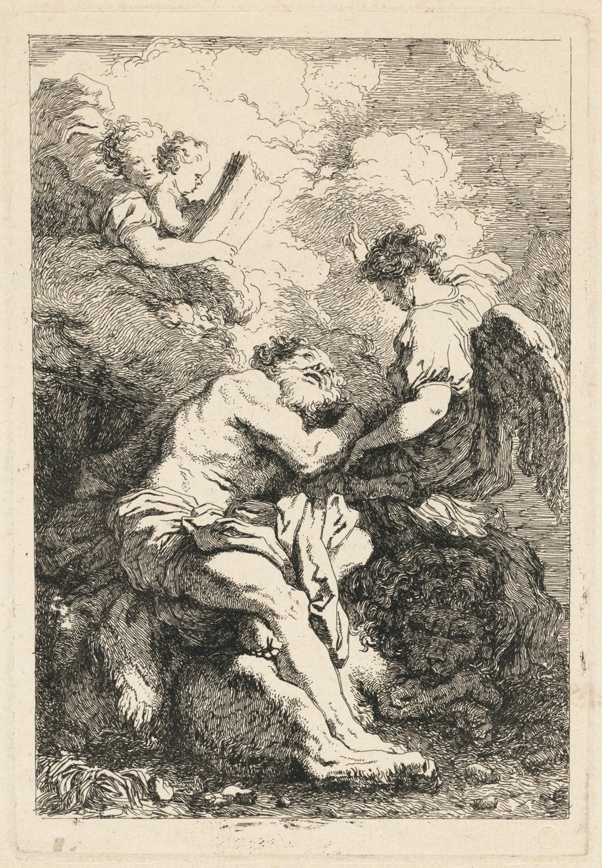 The Vision of Saint Jerome by Jean Honoré Fragonard after Johann Liss