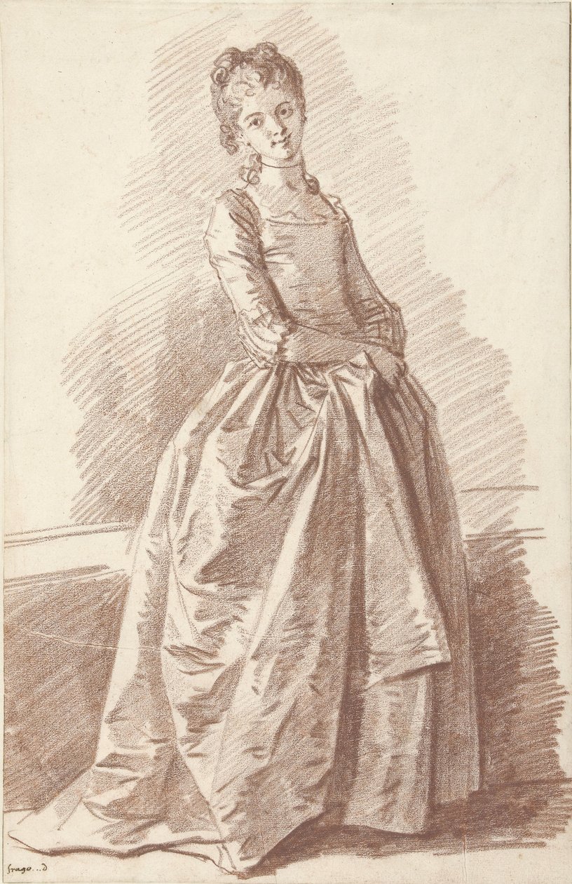 Standing Young Woman, Facing by Jean Honore Fragonard